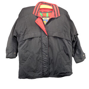 Glacial London Fog Men's Winter Snow Jacket Black Medium Button Front